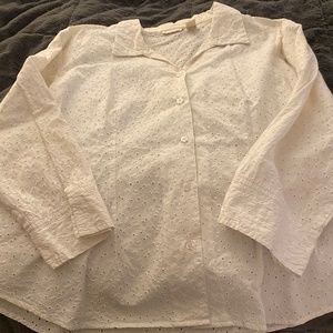 White eyelet blouse